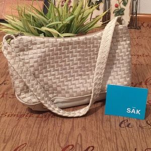 The Sak Small shoulder bag Creme Weave design Lined Pocket